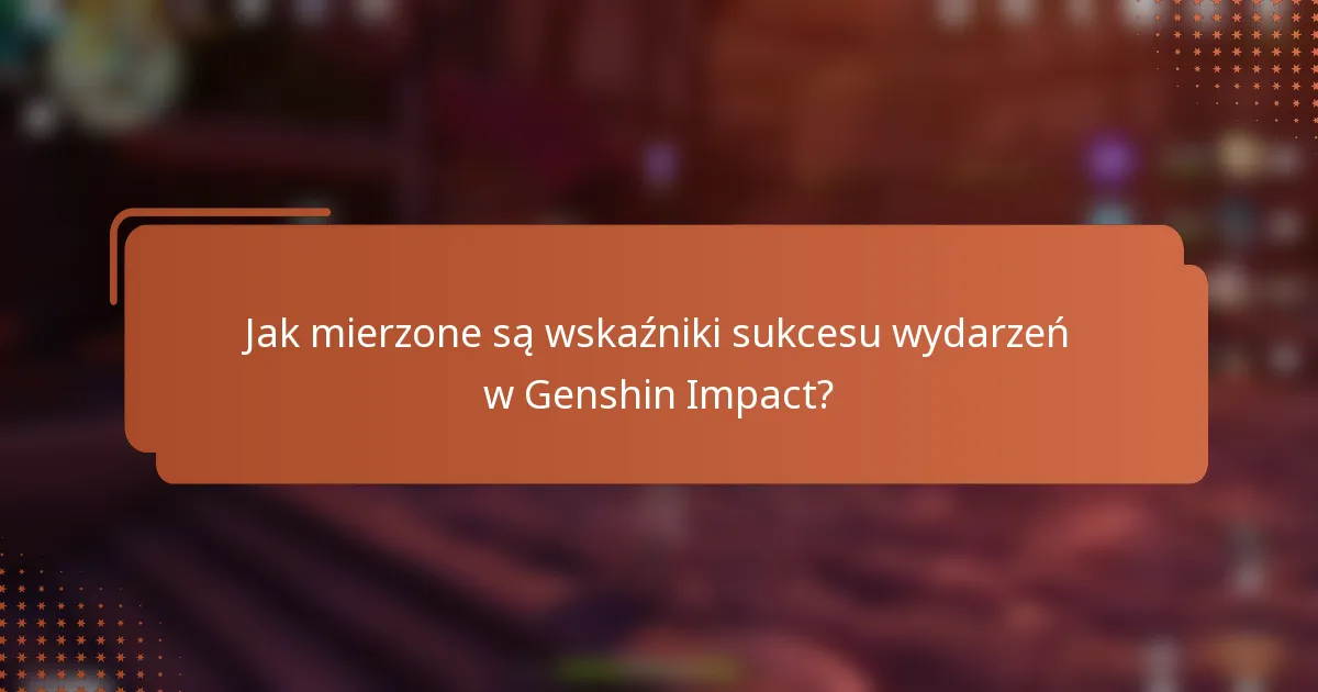 Jak mierzone są wskaźniki sukcesu wydarzeń w Genshin Impact?