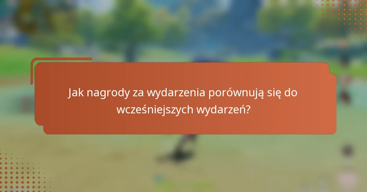 Jak nagrody za wydarzenia porównują się do wcześniejszych wydarzeń?