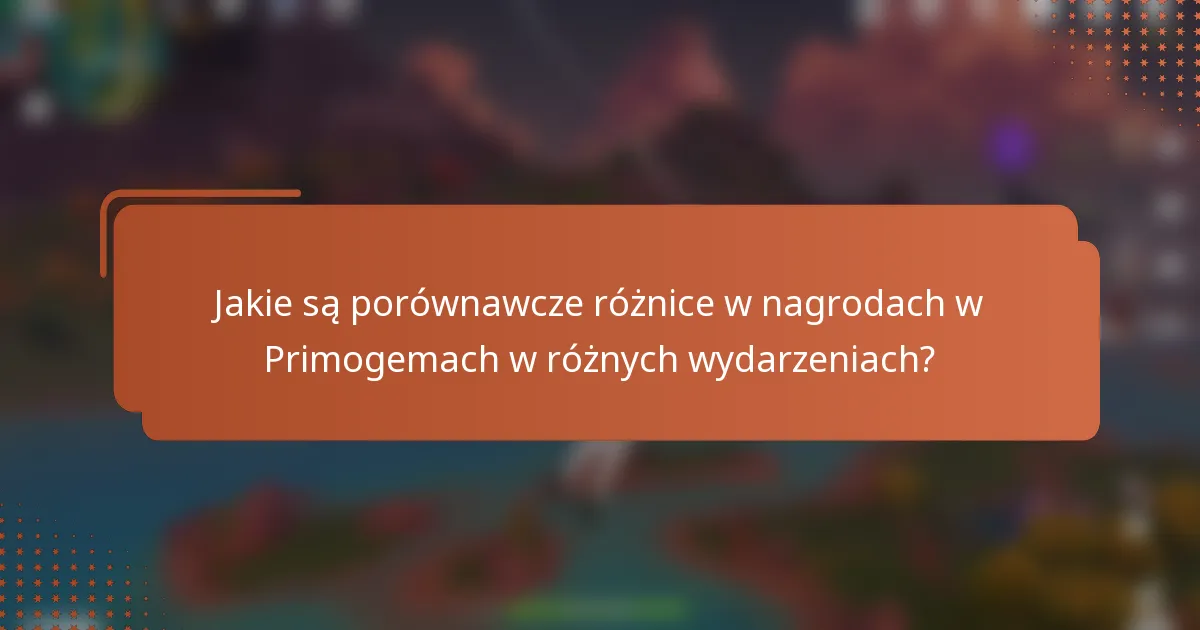Jakie są porównawcze różnice w nagrodach w Primogemach w różnych wydarzeniach?