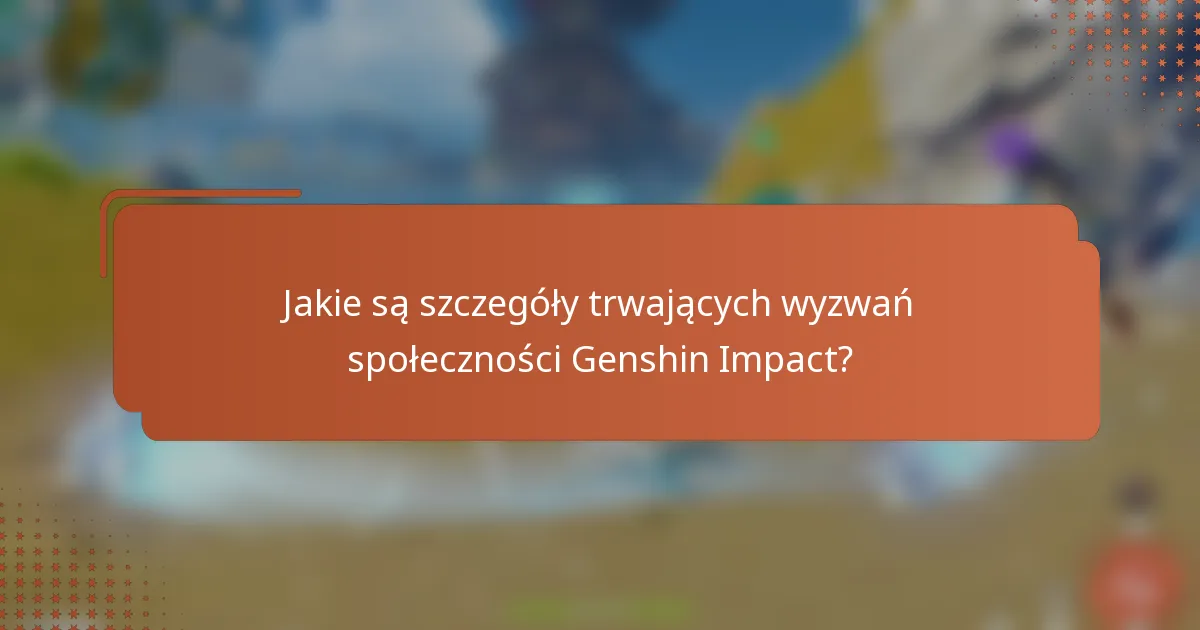 Jakie są szczegóły trwających wyzwań społeczności Genshin Impact?